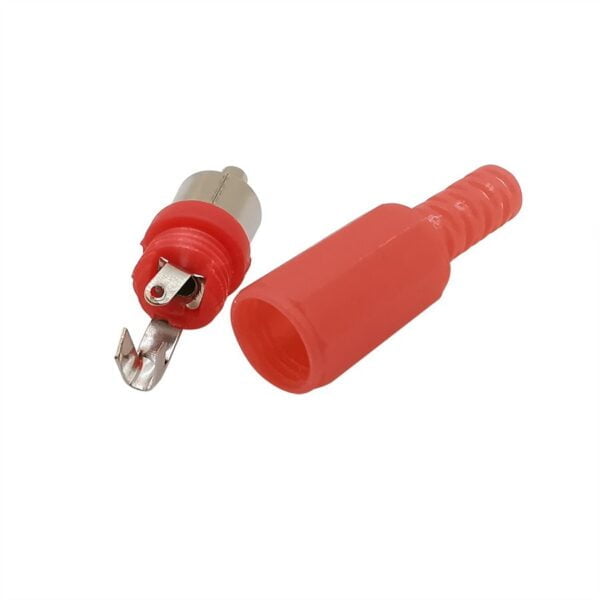 Plug RCA Macho Plastico Vermelho 4mm