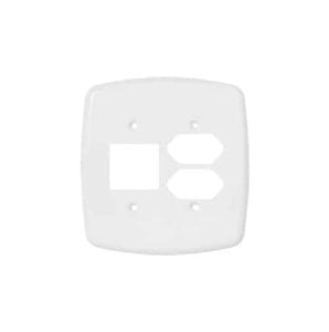 Placa 4X4 Branca Para Interuptor de 2 Teclas + 2 Tomada