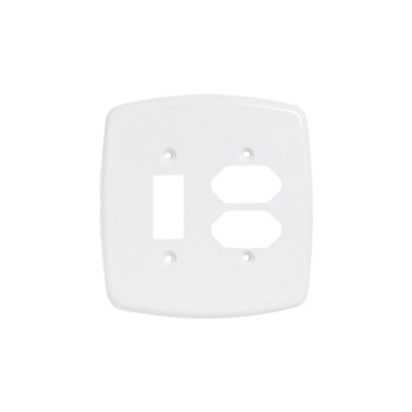 Placa 4X4 Branca Para Interruptor 1 Tecla e 2 Tomadas (1)