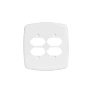 Placa 4X4 Branca Para 4 Tomada (Duas de Cada Lado)