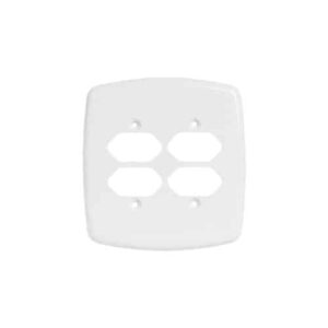 Placa 4X4 Branca Para 4 Tomada (Duas de Cada Lado)