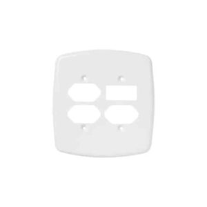 Placa 4X4 Branca Para Interruptor de 1 Tecla + Tomada e 02 Tomada
