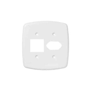 Placa 4X4 Branca Para Interruptor de 2 Teclas + Tomada