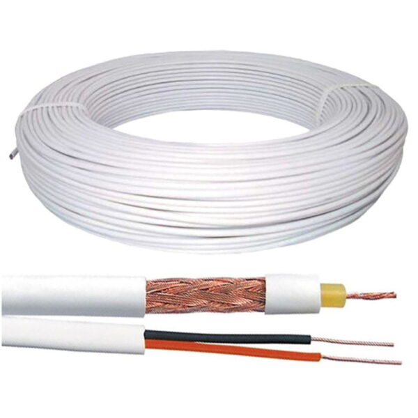 Cabo coaxial RG59 67% + TRIP Branco 100mts