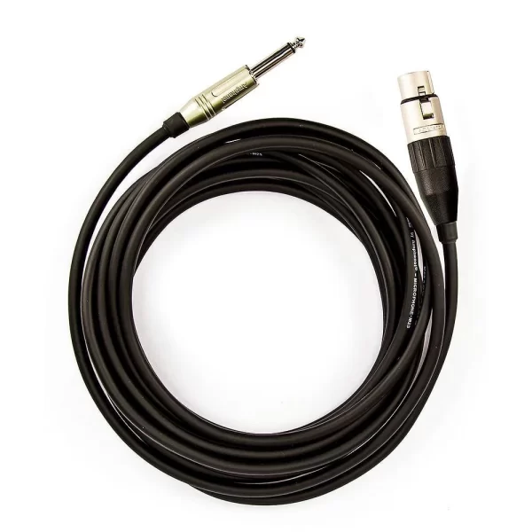 Cabo Microfone Cannon Femea Mono P10 Metal 5Metros Preto