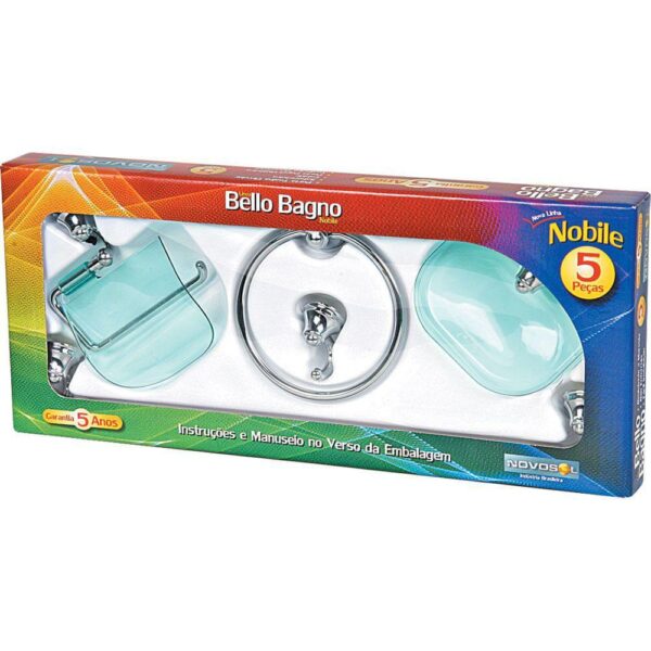 Kit 5 Pecas Banheiro Bello Bagno Verde PVC