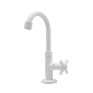 Torneira Mesa Pia Bica Movel Pvc Branca – C33