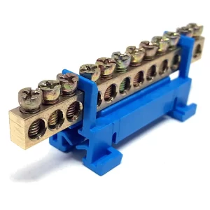 Barra de Neutro 12 Furos 16mm Base Azul