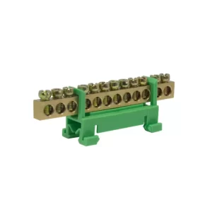 Barra de Neutro 12 Furos 16mm Base Verde