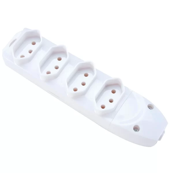 Tomada Barra Quadrupla 2P + T 10A Branca
