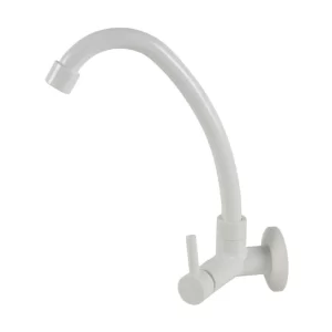 Torneira Giratoria Coz. Parede C/ Alto W60 1/2 ABS White 1/4 VT