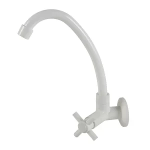 Torneira Giratoria Coz. Parede C Alto W31 1/2 ABS White 1/4 VT