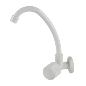 Torneira Giratoria Coz. Parede C Alto W40 1/2 ABS White 1/4 VT