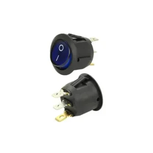 Chave Gangorra Redonda Com Led Azul 3P 10A 125VAC