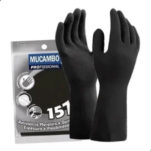 Luva Latex Preta Anti Derrapante M